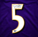 Joe Flacco Autographed Purple Pro Style Jersey-Beckett W Hologram *Black