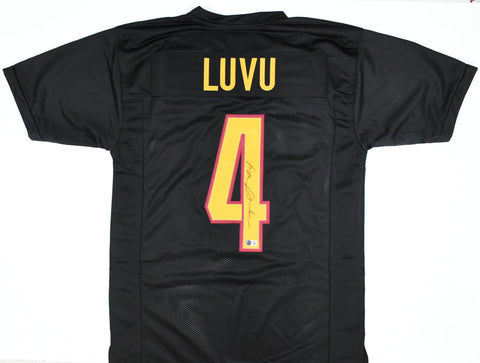 Frankie Luvu Autographed Black Pro Style Jersey - Beckett W Hologram *Black