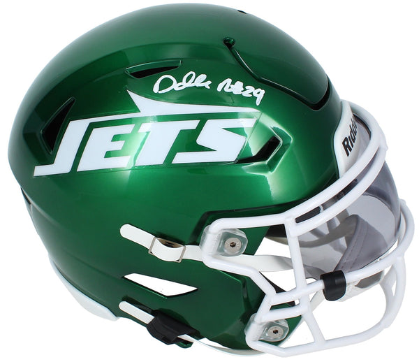 Darrelle Revis Autographed (White) New York Jets Speedflex Midi Helmet Beckett
