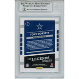 Tony Dorsett Signed 2017 Donruss The Legends Slabbed Trading Card Beckett 45905