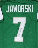 Eagles Quarterback RON JAWORSKI Signed Custom Replica Green Jersey AUTO - JSA