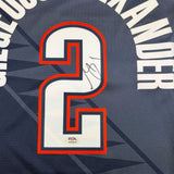 Framed Signed Shai Gilgeous-Alexander SGA 35x39 Navy Blue CE Jersey PSA COA