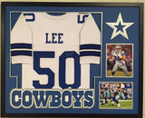 FRAMED SEAN LEE AUTOGRAPHED SIGNED DALLAS COWBOYS JERSEY JSA COA