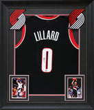 Damian Lillard Authentic Signed Black Pro Style Framed Jersey BAS Witnessed