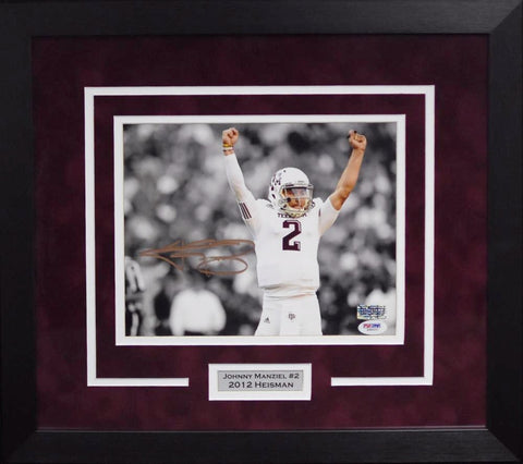 JOHNNY MANZIEL AUTOGRAPHED TEXAS A&M AGGIES 8x10 FRAMED PHOTO PSA/DNA
