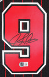 Bulls Dennis Rodman Signed Black 1995-96 M&N HWC Swingman Framed Jersey BAS W