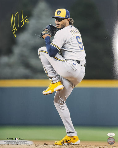 Brewers All Star Pitcher FREDDY PERALTA Signed 16x20 Photo #12 AUTO -- JSA