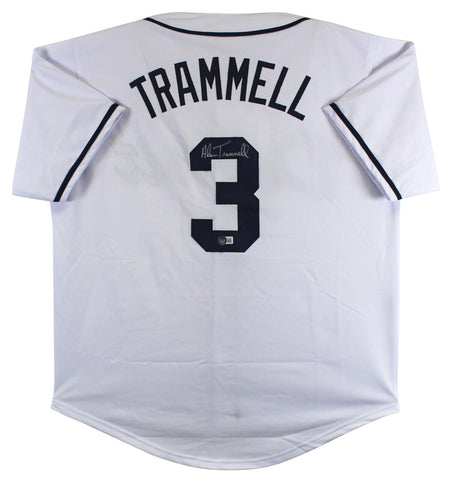 Alan Trammell Authentic Signed White Pro Style Jersey Autographed BAS Witnessed