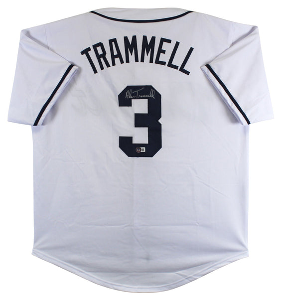 Alan Trammell Authentic Signed White Pro Style Jersey Autographed BAS Witnessed