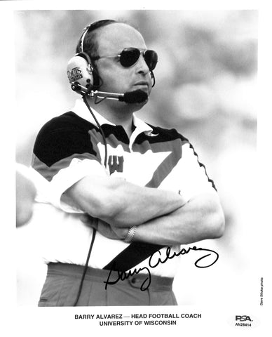 Barry Alvarez Signed/Auto 8x10 Photo University of Wisconsin PSA/DNA 185230