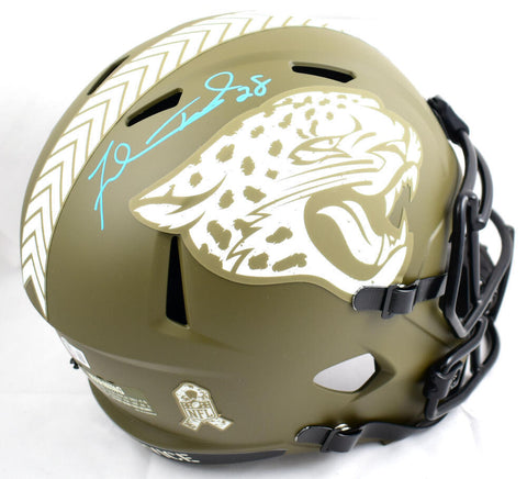Fred Taylor Signed Jaguars F/S Salute to Service Speed Helmet - Beckett W Holo