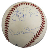 Boston Strong (5) Damon, Brady, Ortiz, Orr & Bird Signed Baseball BAS #T71331