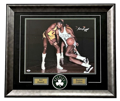 Bill Russell Boston Celtics Signed Chamberlain 16x20 Matted & Framed Photo JSA