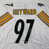 Autographed/Signed Cameron Heyward Pittsburgh White Football Jersey Beckett BAS