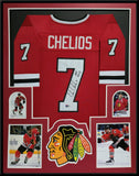 FRAMED CHICAGO BLACKHAWKS CHRIS CHELIOS AUTOGRAPHED INSCRIBED JERSEY BECKETT COA