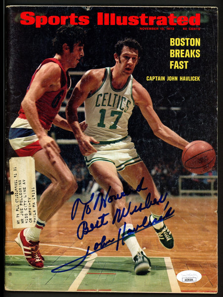 John Havlicek Autographed Sports Illustrated Celtics To Howard Best Wishes JSA