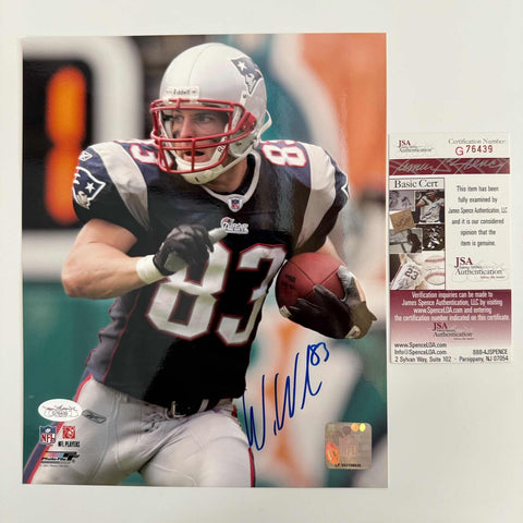 Autographed/Signed Wes Welker New England Patriots 8x10 Football Photo JSA COA