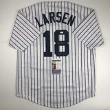 Autographed/Signed DON LARSEN New York Pinstripe Jersey JSA COA Auto