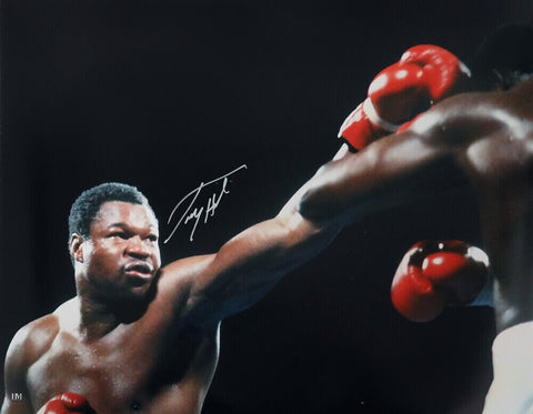 Larry Holmes Signed Boxing Action 16x20 Photo - (SCHWARTZ SPORTS COA)