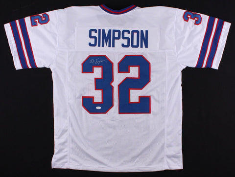 O.J. Simpson Signed Buffalo Bills White Jersey (JSA COA) 5xPro Bowl Running Back