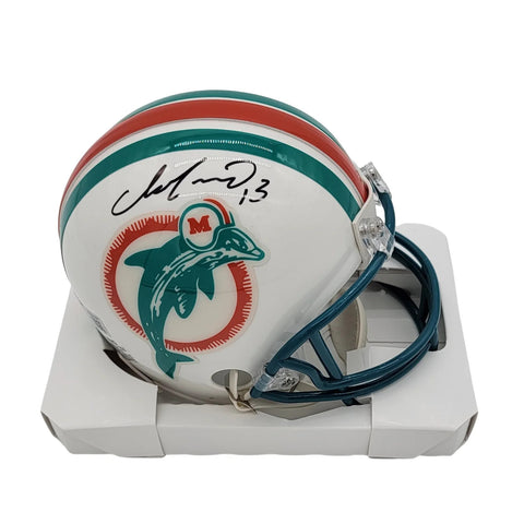 Dan Marino Autographed Miami Dolphins T/B Mini Helmet Beckett Witnessed