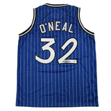 Autographed/Signed SHAQUILLE SHAQ O'NEAL Orlando Blue Pinstripe Jersey COA