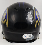 Ray Lewis Autographed Baltimore Ravens Speed Mini Helmet w/SB MVP-Beckett W