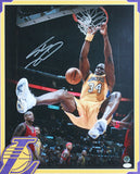 Lakers Shaquille O'Neal Signed 16x20 Framed Vertical Dunking Photo JSA #WP659498
