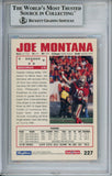 Joe Montana Autographed 1992 Skybox #227 Trading Card Beckett Slab 37552
