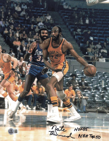 Nate Thurmond Autographed 11x14 Photo Warriors HOF 85 NBA Top 50 Beckett SB30680