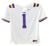Ja'Marr Chase Autographed/Signed LSU Tigers Nike White L Jersey BAS 40272