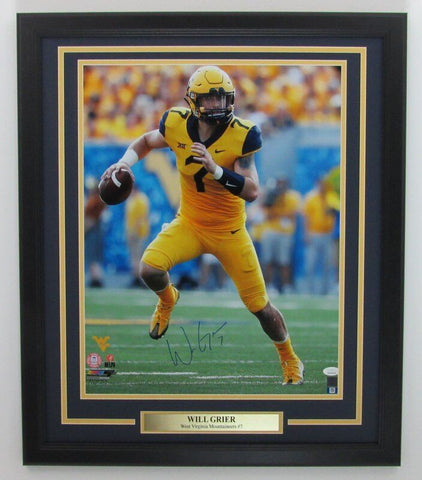Will Grier WV Mountaineers Signed/Autographed 16x20 Photo Framed JSA 143238