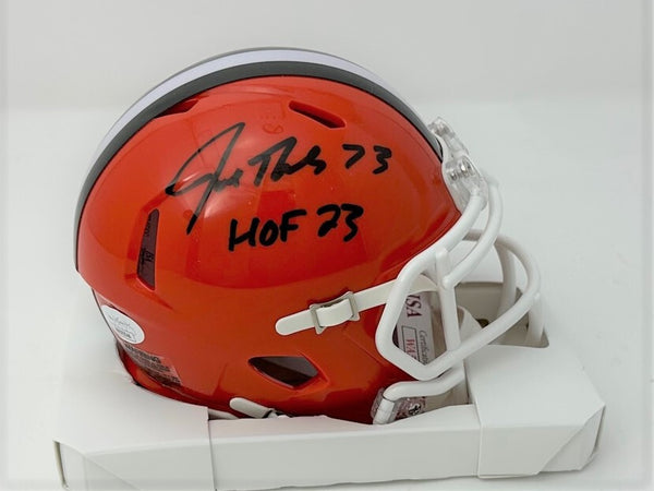 Cle Browns JOE THOMAS Signed RiddellTB Speed Mini Helmet AUTO w/ HOF '23 JSA