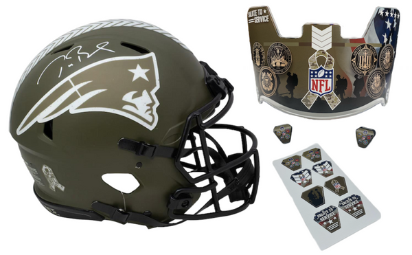 Tom Brady Autographed Patriots Military Seals Speed Authentic Helmet Fanatics