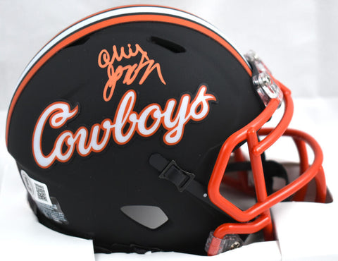 Ollie Gordon II Signed Oklahoma State Black Speed Mini Helmet-Beckett W Hologram