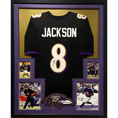 Lamar Jackson Autographed Framed Baltimore Ravens Jersey