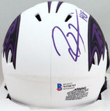 Ray Lewis Signed Baltimore Ravens Lunar Mini Helmet w/ HOF- Beckett W *Purple