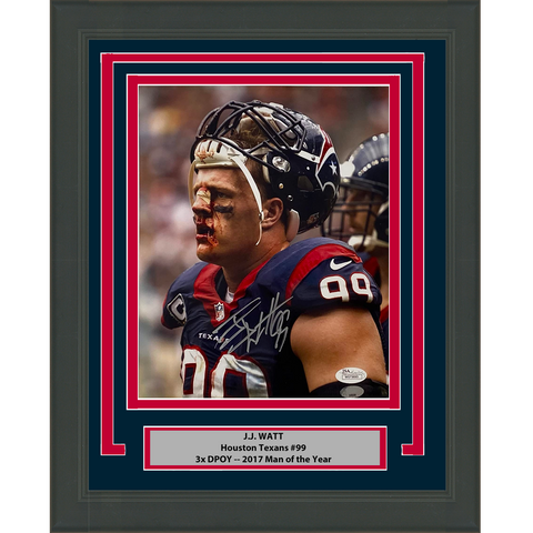 Framed Autographed/Signed JJ J.J. Watt Houston Texans 8x10 Photo JSA COA #2