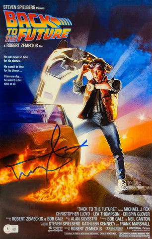 MICHAEL J FOX AUTOGRAPHED BACK TO THE FUTURE 1 11X17 MOVIE POSTER BECKETT 209150