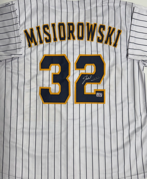JACOB MISIOROWSKI Brewers Signed Custom Replica Pinstripe Jersey AUTO - PROVA