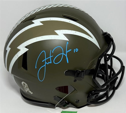 Chargers JUSTIN HERBERT Signed Full Size SALUTE Authentic Speed Helmet AUTO BAS
