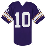 Fran Tarkenton Signed Purple T/B Custom Football Jersey w/HOF'86 -(SCHWARTZ COA)