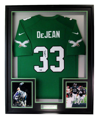 Cooper DeJean Philadelphia Eagles Autographed Jersey Framed Fanatics 199977