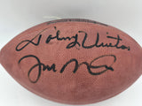 Johnny Unitas & Joe Montana Autographed NFL Leather Game Football Beckett A75810