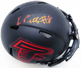 Kyle Pitts Autographed Falcons Eclipse Black Mini Helmet Beckett Witness WL88294