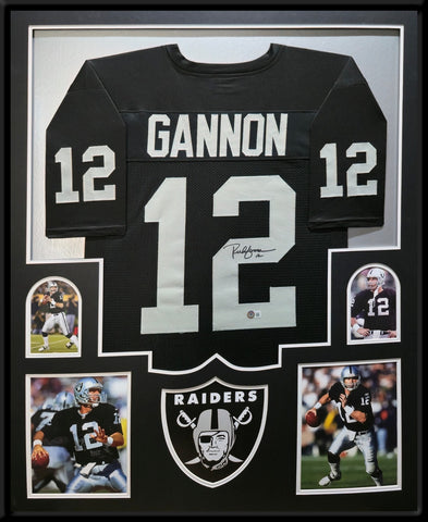 FRAMED OAKLAND RAIDERS RICH GANNON AUTOGRAPHED SIGNED JERSEY BECKETT HOLOGRAM