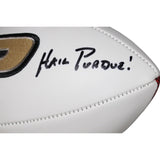 Mike Alstott Signed Purdue Boilermakers White Logo Football BAS 42545