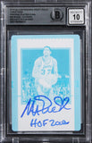 Magic Johnson HOF 2002 Signed 2019 Panini PP Cyan #40 1/1 Card Auto 10 BAS Slab