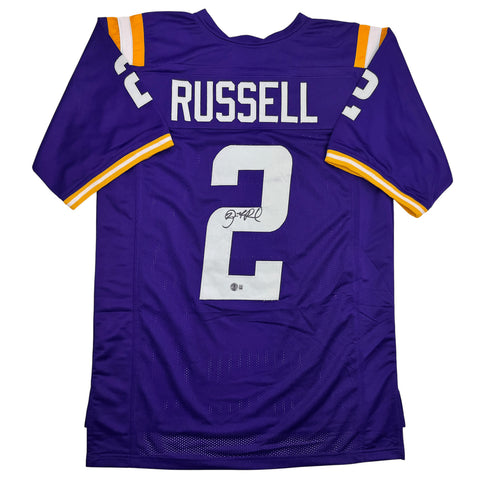 Autographed/Signed Jamarcus Russell LSU Purple Football Jersey JSA COA
