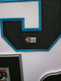 FRAMED CAROLINA PANTHERS LUKE KUECHLY AUTOGRAPHED SIGNED JERSEY BECKETT HOLO